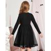 Arshiner Toddler Tutu Dress Little Girls Fall Winter Long Sleeve Holiday Party Tulle Dresses 3-8Y(Black)