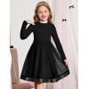Arshiner Toddler Tutu Dress Little Girls Fall Winter Long Sleeve Holiday Party Tulle Dresses 3-8Y(Black)