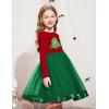 Arshiner Toddler Tutu Dress Little Girls Fall Winter Long Sleeve Holiday Party Tulle Dresses 3-8Y(Christmas Green Tree)