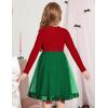 Arshiner Toddler Tutu Dress Little Girls Fall Winter Long Sleeve Holiday Party Tulle Dresses 3-8Y(Christmas Green Tree)