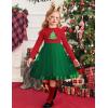 Arshiner Toddler Tutu Dress Little Girls Fall Winter Long Sleeve Holiday Party Tulle Dresses 3-8Y(Christmas Green Tree)