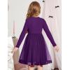 Arshiner Toddler Tutu Dress Little Girls Fall Winter Long Sleeve Holiday Party Tulle Dresses 3-8Y(Dark Purple)