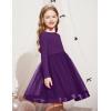 Arshiner Toddler Tutu Dress Little Girls Fall Winter Long Sleeve Holiday Party Tulle Dresses 3-8Y(Dark Purple)