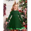 Arshiner Toddler Tutu Dress Little Girls Fall Winter Long Sleeve Holiday Party Tulle Dresses 3-8Y(Green)