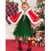 Arshiner Toddler Tutu Dress Little Girls Fall Winter Long Sleeve Holiday Party Tulle Dresses 3-8Y(Green)