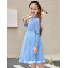 Arshiner Toddler Tutu Dress Little Girls Fall Winter Long Sleeve Holiday Party Tulle Dresses 3-8Y(Light Blue)