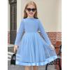 Arshiner Toddler Tutu Dress Little Girls Fall Winter Long Sleeve Holiday Party Tulle Dresses 3-8Y(Light Blue)