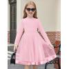 Arshiner Toddler Tutu Dress Little Girls Fall Winter Long Sleeve Holiday Party Tulle Dresses 3-8Y(Light Pink)