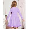 Arshiner Toddler Tutu Dress Little Girls Fall Winter Long Sleeve Holiday Party Tulle Dresses 3-8Y(Lilac)