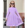 Arshiner Toddler Tutu Dress Little Girls Fall Winter Long Sleeve Holiday Party Tulle Dresses 3-8Y(Lilac)