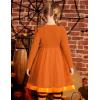 Arshiner Toddler Tutu Dress Little Girls Fall Winter Long Sleeve Holiday Party Tulle Dresses 3-8Y(Orange)