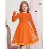 Arshiner Toddler Tutu Dress Little Girls Fall Winter Long Sleeve Holiday Party Tulle Dresses 3-8Y(Orange)