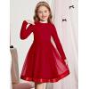 Arshiner Toddler Tutu Dress Little Girls Fall Winter Long Sleeve Holiday Party Tulle Dresses 3-8Y(Red)