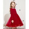 Arshiner Toddler Tutu Dress Little Girls Fall Winter Long Sleeve Holiday Party Tulle Dresses 3-8Y(Red)