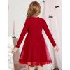 Arshiner Toddler Tutu Dress Little Girls Fall Winter Long Sleeve Holiday Party Tulle Dresses 3-8Y(Red)