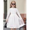 Arshiner Toddler Tutu Dress Little Girls Fall Winter Long Sleeve Holiday Party Tulle Dresses 3-8Y(White)
