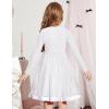 Arshiner Toddler Tutu Dress Little Girls Fall Winter Long Sleeve Holiday Party Tulle Dresses 3-8Y(White)