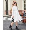 Arshiner Toddler Tutu Dress Little Girls Fall Winter Long Sleeve Holiday Party Tulle Dresses 3-8Y(White)