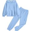 Arshiner 2 Pieces Girls Outfits Tie Dye Sweatsuits Pant Set Long Sleeve Athletic Sweatshirts and Sweatpants with Pockets(Blue)