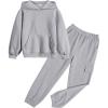 Arshiner 2 Pieces Girls Outfits Tie Dye Sweatsuits Pant Set Long Sleeve Athletic Sweatshirts and Sweatpants with Pockets(Light Gray)