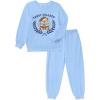 Arshiner Boys Camo Clothes 2 Piece Graphic Printed Sweatshirt and Pants Outfit Fall Winter Clothing Set 5-13 Years(Blue)