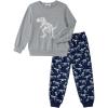 Arshiner Boys Camo Clothes 2 Piece Graphic Printed Sweatshirt and Pants Outfit Fall Winter Clothing Set 5-13 Years(Dinosaur Prints)