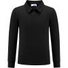 Arshiner Boys Long Sleeve Polo Shirt Performance School Uniform Pique Button Closure Shirt Size 5-12 Years(Black)