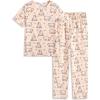 Arshiner Boys Pajamas Short Sleeve and Long Pants 2 Piece Pajama Set for Boys 6-14 Years(Bear)