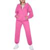 Arshiner Girls 2 Piece Outfits Jogger Sets Zip Up Hoodie Sweatshirts and Sweatpants with Pockets Tracksuits Sweatsuits(Coral Pink)