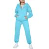 Arshiner Girls 2 Piece Outfits Jogger Sets Zip Up Hoodie Sweatshirts and Sweatpants with Pockets Tracksuits Sweatsuits(Light Blue)