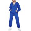 Arshiner Girls 2 Piece Outfits Jogger Sets Zip Up Hoodie Sweatshirts and Sweatpants with Pockets Tracksuits Sweatsuits(Royal Blue)