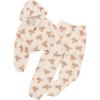 Arshiner Girls 2 Piece Outfits Sweatsuit Fuzzy Long Sleeve Bear Ear Hoodie Sweatshirt and Sweatpant Kids Clothing Sets(Teddy Print)