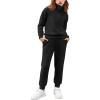 Arshiner Girls 2 Piece Outfits Sweatsuit Set Half Zip Lapel Collar Long Sleeve Sweatshirt Sweatpant Tracksuit Sets(Black)