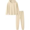 Arshiner Girl’s 2 Piece Tie-dye Pullover Hooded Sweatshirt Set Sweatsuits and Sweatpants(Beige)