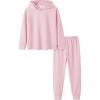 Arshiner Girl’s 2 Piece Tie-dye Pullover Hooded Sweatshirt Set Sweatsuits and Sweatpants(Pink)