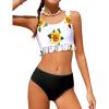 Arshiner Girls Bikini Beach Swimwear 2 Piece Swimsuits Floral Printing Bathing Suits for 4-15 Years(A Big Sunflower Pattern)