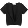 Arshiner Girls Casual Tie Dye Short-Sleeve T-Shirt Cute Print Summer Blouse for Girls Twist Front Tunic Tee Tops(Black)