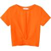 Arshiner Girls Casual Tie Dye Short-Sleeve T-Shirt Cute Print Summer Blouse for Girls Twist Front Tunic Tee Tops(Orange)