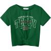 Arshiner Girls Casual Tie Dye Short-Sleeve T-Shirt Cute Print Summer Blouse for Girls Twist Front Tunic Tee Tops(Teddy – Word)