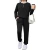 Arshiner Girls Clothes Crew Neck Long Sleeve Tops and Pants Set with Pockets Fall Outfits 5-13 Years(Black)