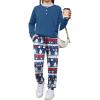 Arshiner Girls Clothes Crew Neck Long Sleeve Tops and Pants Set with Pockets Fall Outfits 5-13 Years(Blue & White Xmas Tree)