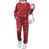 Arshiner Girls Clothes Crew Neck Long Sleeve Tops and Pants Set with Pockets Fall Outfits 5-13 Years(Christmas Red)