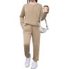 Arshiner Girls Clothes Crew Neck Long Sleeve Tops and Pants Set with Pockets Fall Outfits 5-13 Years(Light Apricot)