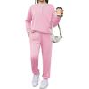 Arshiner Girls Clothes Crew Neck Long Sleeve Tops and Pants Set with Pockets Fall Outfits 5-13 Years(Light Pink)