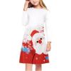 Arshiner Girls Dress Kids Long Sleeve Solid Color Casual T-Shirt Dress(Christmas White Santa)