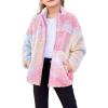 Arshiner Girls Fleece Jacket Sherpa Fall Winter Full Zip Fuzzy Coat Outwear with Pockets(Tie Dye)