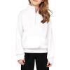 Arshiner Girls Half Zip Sweatshirt Fleece Quarter Zip Pullover Sweatshirts Fall Clothes for Teen Girls Thumb Hole(White)
