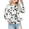 Arshiner Girls Long Sleeve Shirts Ruched Knot Side Tunic Blouse Tee Tops(Tie-dye 2)
