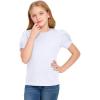 Arshiner Girls T Shirts Twist Short Sleeve Summer Shirts Fashion Crewneck Tops Tee Blouse(White)
