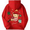 Arshiner Girls Tie Dye Sweatshirts Loose Casual Hoodies Long Sleeve Pullover Hooded Tops With Pockets(Red Teddy)